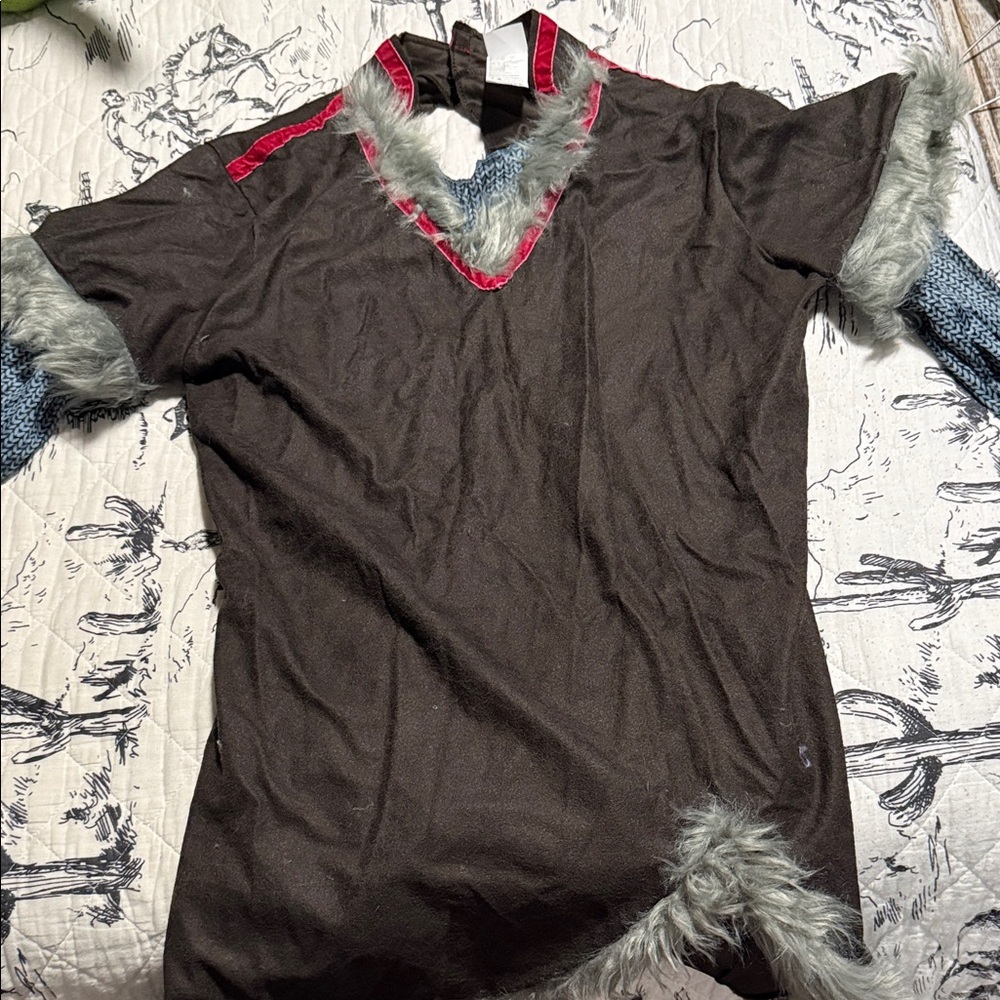 Disney’s Kristoff Costume Frozen Black and Red Costume with Faux Fur